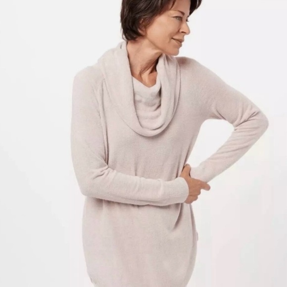 Barefoot Dreams CozyChic Ultra Lite Cowl Neck Tunic in Dark Khaki - SZ XL NEW - Picture 2 of 9